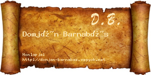 Domján Barnabás névjegykártya