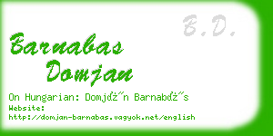 barnabas domjan business card